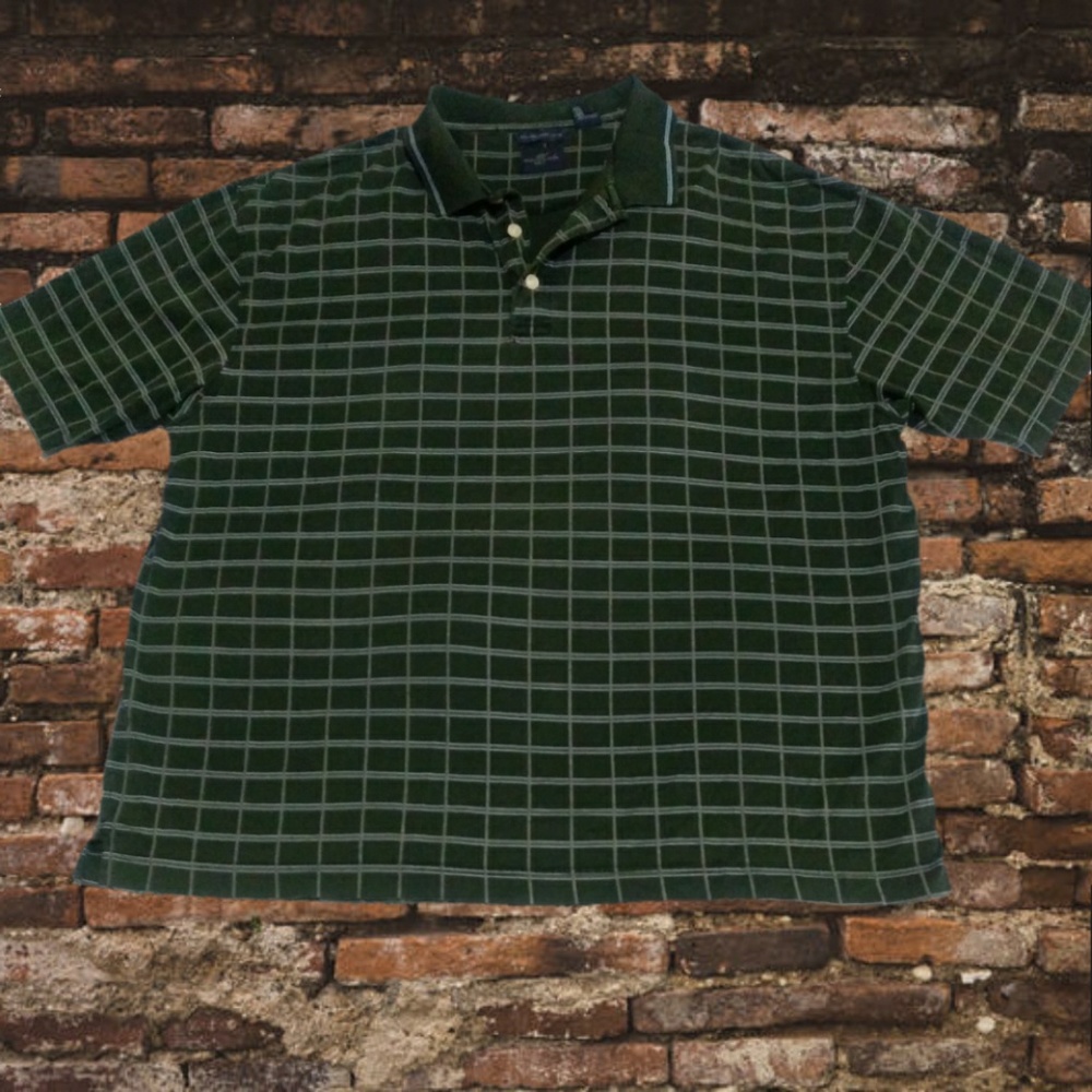 Dockers Plaid Green Golf Polo 2XL